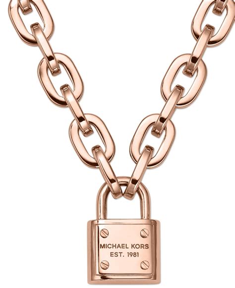 michael kors rose gold lock necklace|rose gold necklace for women.